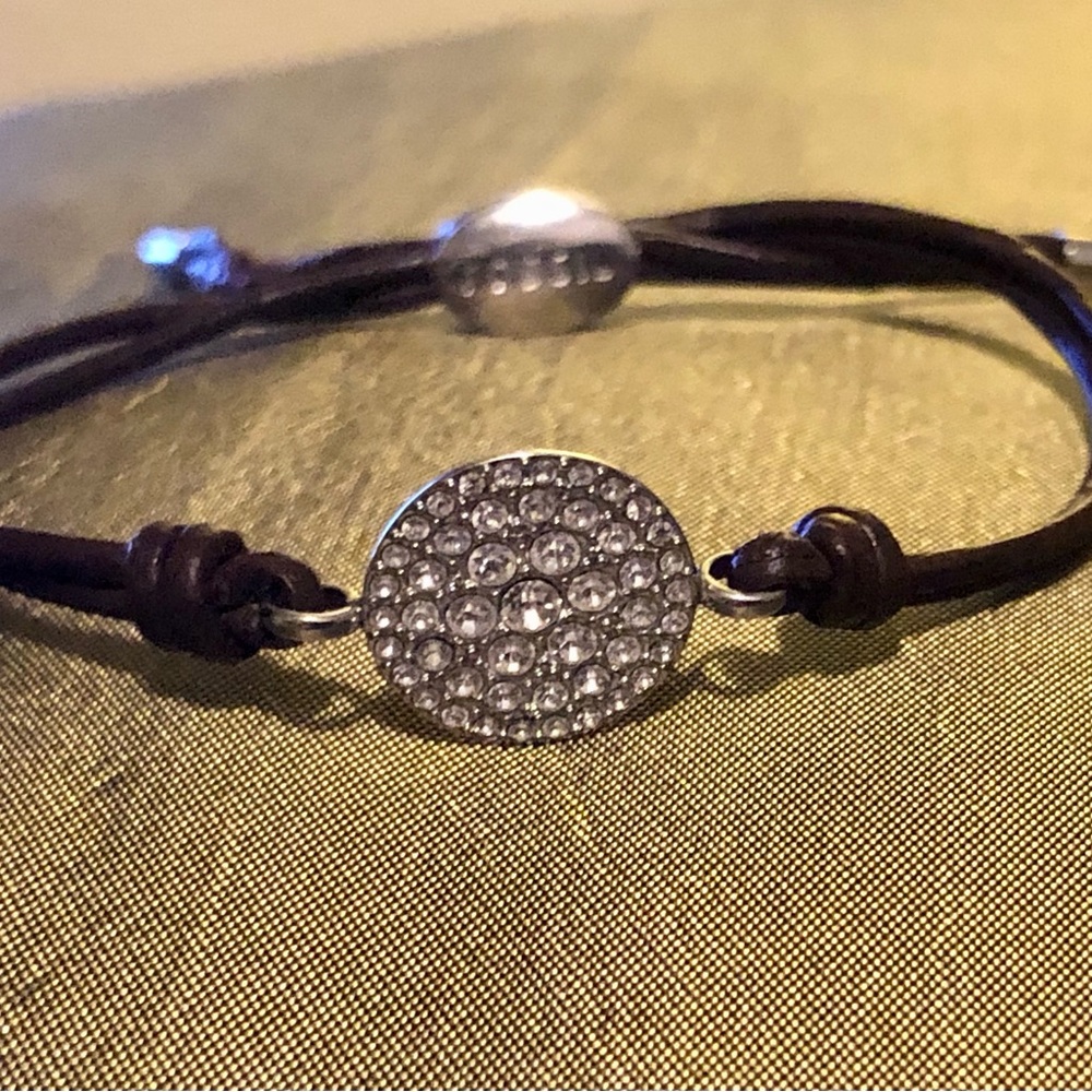 Fossil Crystal Chord Bracelet